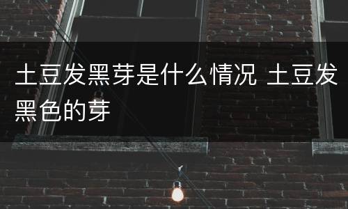土豆发黑芽是什么情况 土豆发黑色的芽
