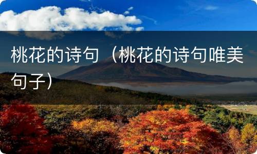 桃花的诗句（桃花的诗句唯美句子）