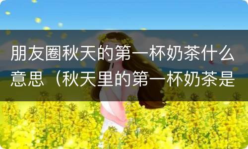 朋友圈秋天的第一杯奶茶什么意思（秋天里的第一杯奶茶是什么意思?为什么朋友圈都在发）