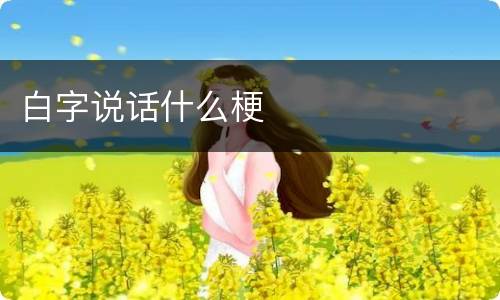 白字说话什么梗
