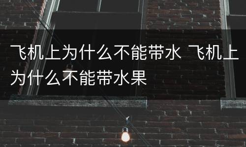 飞机上为什么不能带水 飞机上为什么不能带水果