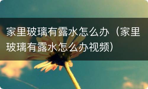 家里玻璃有露水怎么办（家里玻璃有露水怎么办视频）