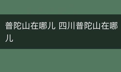 普陀山在哪儿 四川普陀山在哪儿