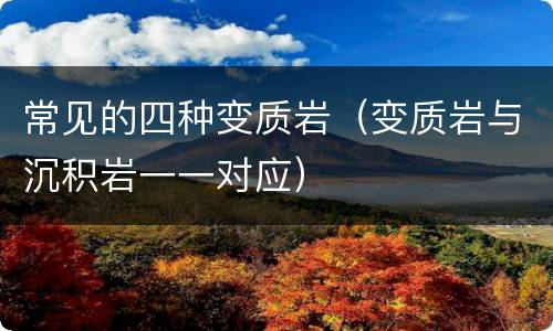 常见的四种变质岩（变质岩与沉积岩一一对应）