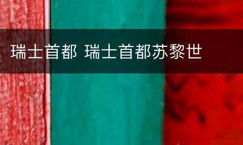 瑞士首都 瑞士首都苏黎世