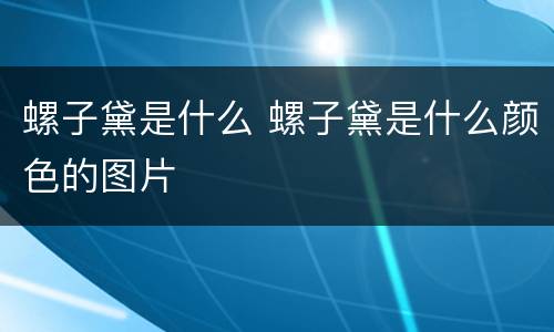 螺子黛是什么 螺子黛是什么颜色的图片