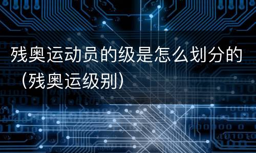 残奥运动员的级是怎么划分的（残奥运级别）
