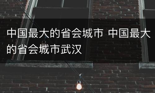中国最大的省会城市 中国最大的省会城市武汉