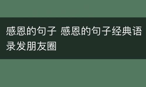 感恩的句子 感恩的句子经典语录发朋友圈