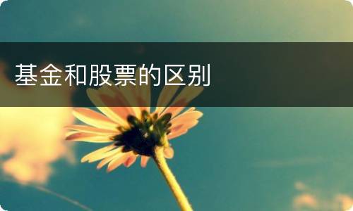 基金和股票的区别