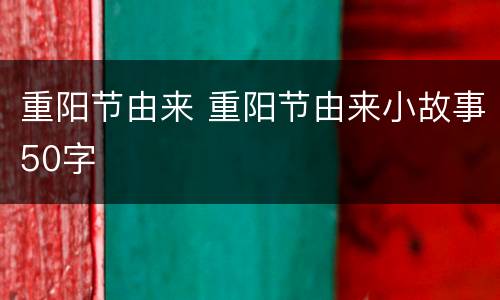 重阳节由来 重阳节由来小故事50字