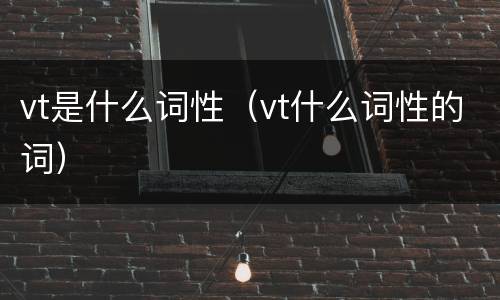 vt是什么词性（vt什么词性的词）