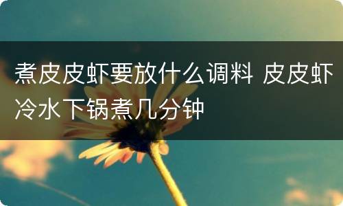 煮皮皮虾要放什么调料 皮皮虾冷水下锅煮几分钟