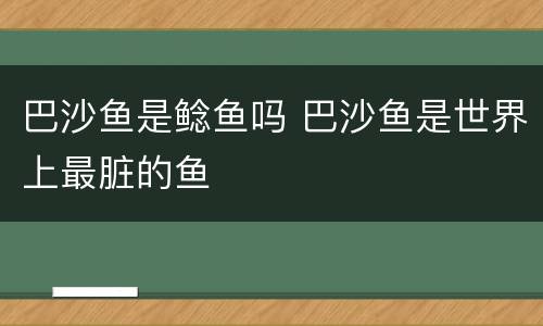 巴沙鱼是鲶鱼吗 巴沙鱼是世界上最脏的鱼
