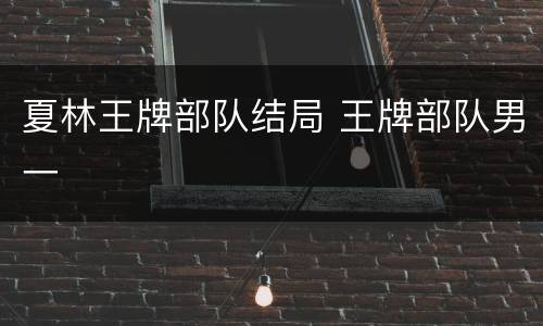 夏林王牌部队结局 王牌部队男一