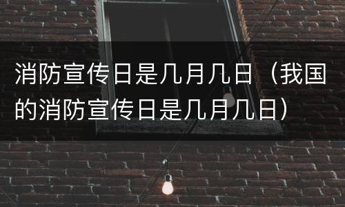 消防宣传日是几月几日（我国的消防宣传日是几月几日）