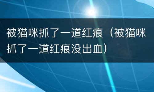 被猫咪抓了一道红痕（被猫咪抓了一道红痕没出血）