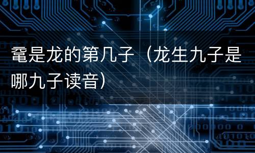 鼋是龙的第几子（龙生九子是哪九子读音）