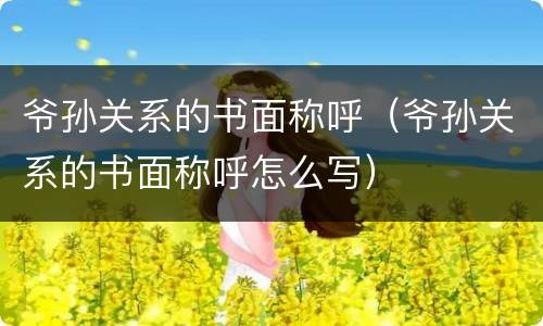 爷孙关系的书面称呼（爷孙关系的书面称呼怎么写）