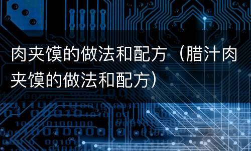 肉夹馍的做法和配方（腊汁肉夹馍的做法和配方）
