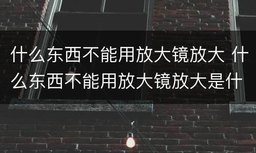 什么东西不能用放大镜放大 什么东西不能用放大镜放大是什么生肖