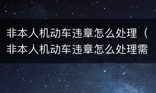非本人机动车违章怎么处理（非本人机动车违章怎么处理需要带什么）