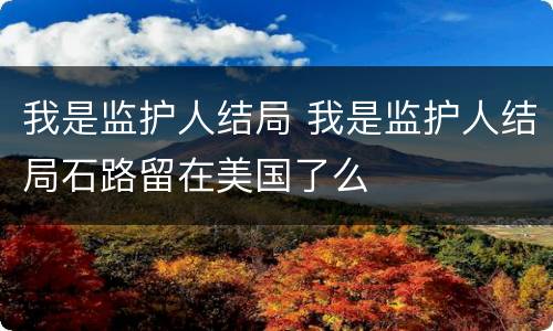 我是监护人结局 我是监护人结局石路留在美国了么