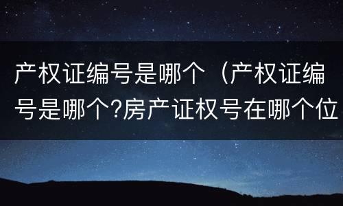 产权证编号是哪个（产权证编号是哪个?房产证权号在哪个位置?）