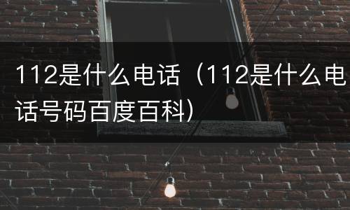 112是什么电话（112是什么电话号码百度百科）