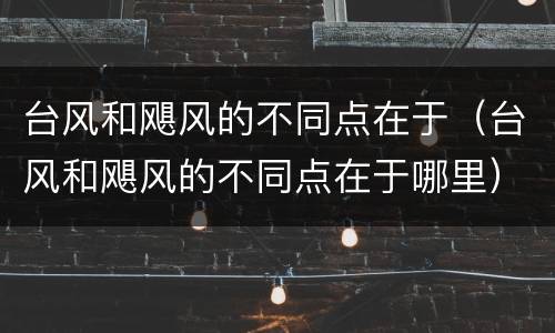 台风和飓风的不同点在于（台风和飓风的不同点在于哪里）