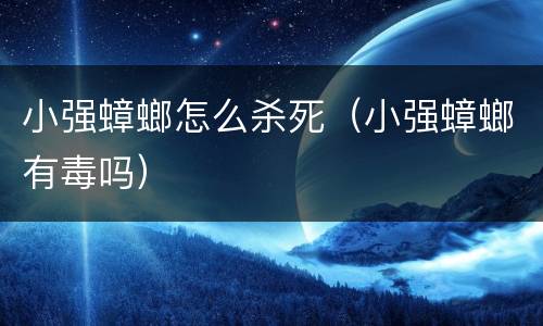 小强蟑螂怎么杀死（小强蟑螂有毒吗）