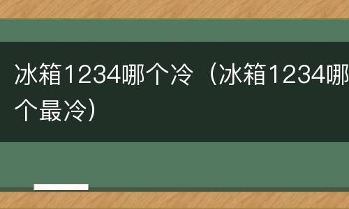 冰箱1234哪个冷（冰箱1234哪个最冷）