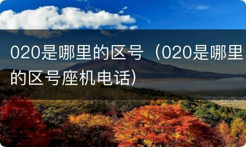 020是哪里的区号（020是哪里的区号座机电话）