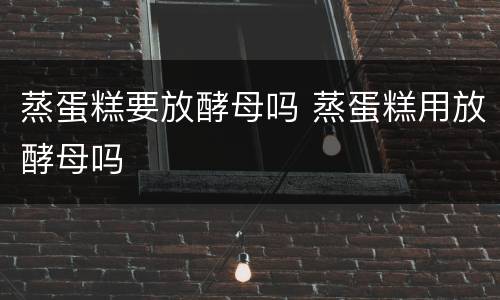 蒸蛋糕要放酵母吗 蒸蛋糕用放酵母吗