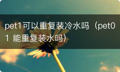 pet1可以重复装冷水吗（pet01 能重复装水吗）
