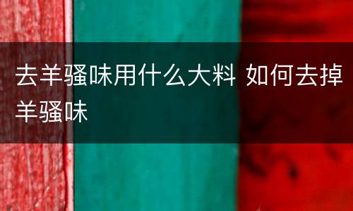 去羊骚味用什么大料 如何去掉羊骚味