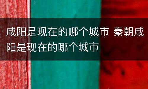 咸阳是现在的哪个城市 秦朝咸阳是现在的哪个城市