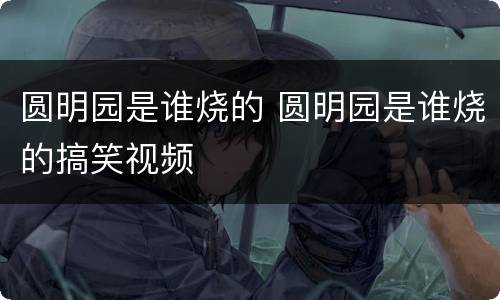 圆明园是谁烧的 圆明园是谁烧的搞笑视频