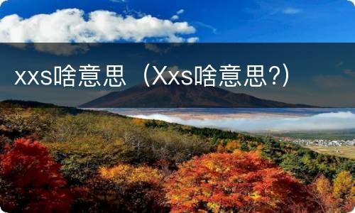 xxs啥意思（Xxs啥意思?）
