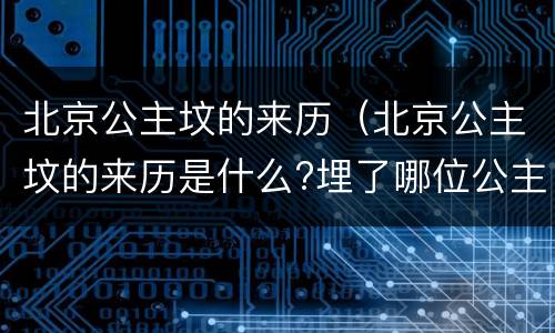 北京公主坟的来历（北京公主坟的来历是什么?埋了哪位公主?）