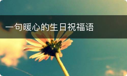 一句暖心的生日祝福语