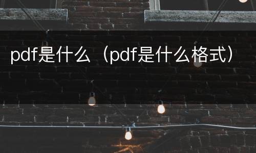 pdf是什么（pdf是什么格式）