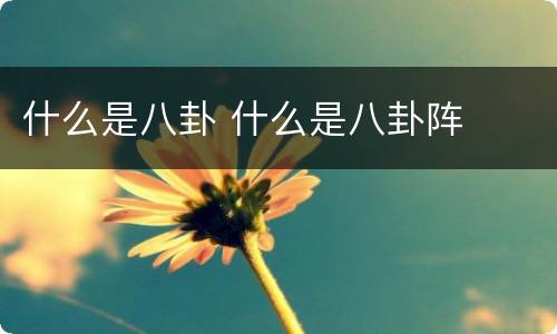 什么是八卦 什么是八卦阵