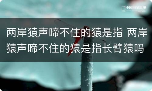 两岸猿声啼不住的猿是指 两岸猿声啼不住的猿是指长臂猿吗