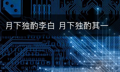 月下独酌李白 月下独酌其一