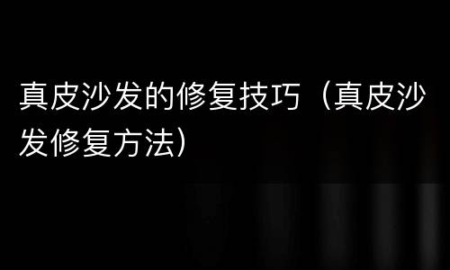 真皮沙发的修复技巧（真皮沙发修复方法）