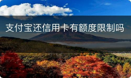 支付宝还信用卡有额度限制吗