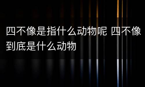 四不像是指什么动物呢 四不像到底是什么动物