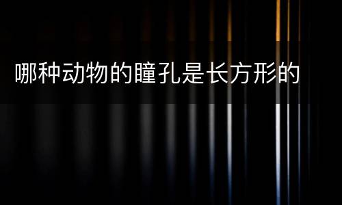 哪种动物的瞳孔是长方形的