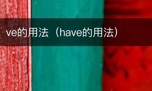 ve的用法（have的用法）